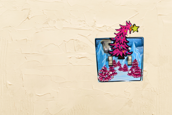 MDF-Whimsical Tree Shaped Sublimated Double Light Switch Plate