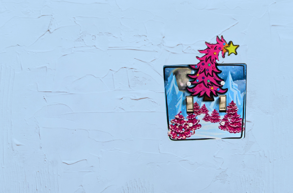 MDF-Whimsical Tree Shaped Sublimated Double Light Switch Plate