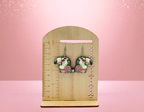 MDF- Toucan Shaped Sublimated Earrings 1.5 inch
