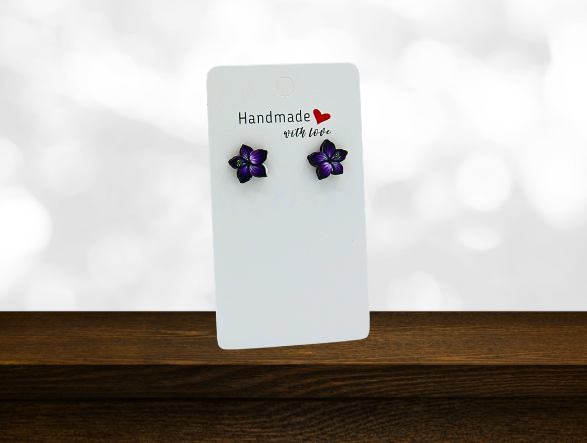 MDF-Tropical Flower Shaped Sublimated Stud Earrings