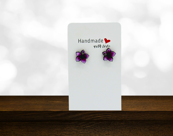 MDF-Tropical Flower Shaped Sublimated Stud Earrings