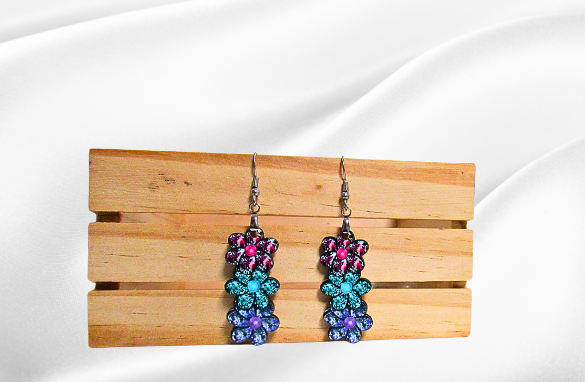 MDF-Triple Flower Shaped Sublimated Earring 1.5 inch