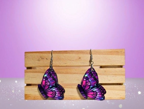 MDF-Butterfly Shaped Sublimated Earrings 1.5 inch