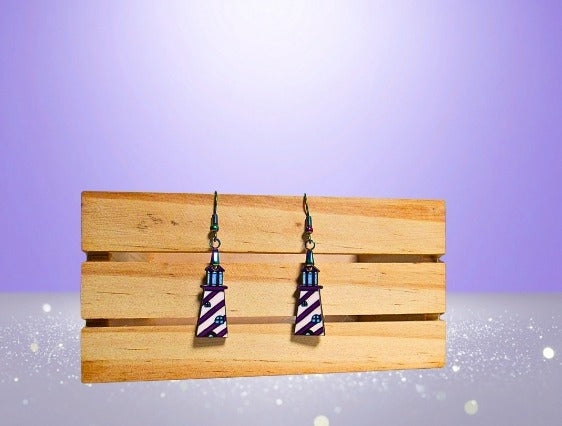 MDF-Lighthouse Shaped Sublimated Earrings  1 Inch.