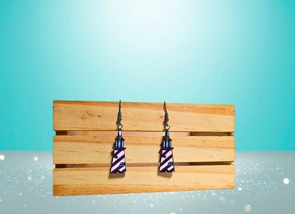 MDF-Lighthouse Shaped Sublimated Earrings  1 Inch.