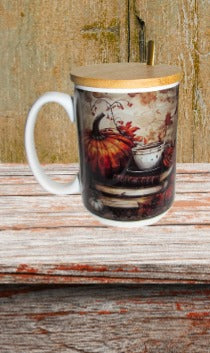 15 oz, Mug with Spoon and Lid Sublimated