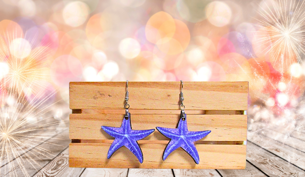 MDF-Starfish Shaped Sublimated Earrings 1.5 inch