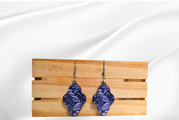 MDF- Wavy Edge Shaped Sublimated Earrings 1.5 inch