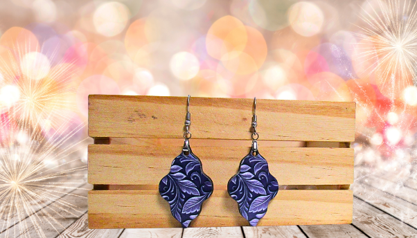 MDF- Wavy Edge Shaped Sublimated Earrings 1.5 inch