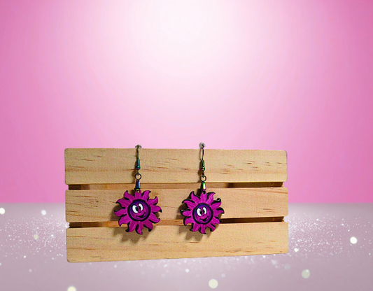 MDF-Sun Shaped Sublimated Earrings 1 inch