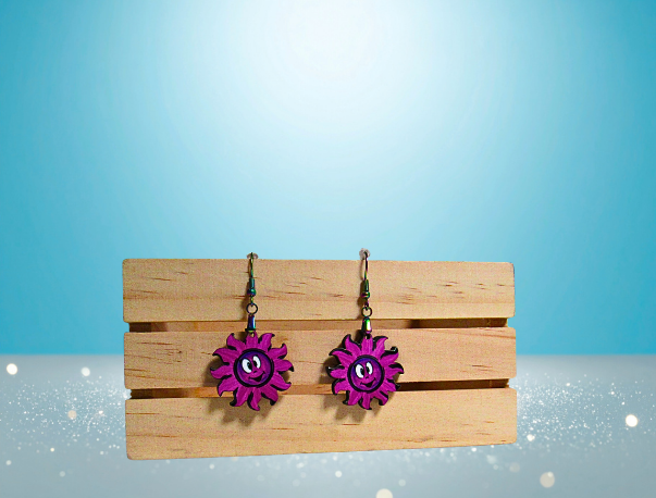 MDF-Sun Shaped Sublimated Earrings 1 inch