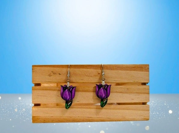 MDF-Tulip Shaped Sublimated Earrings 1 inch