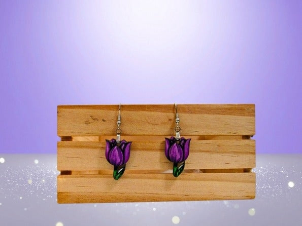 MDF-Tulip Shaped Sublimated Earrings 1 inch