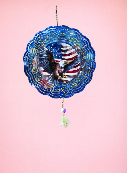 8 inch Sublimated Wind Spinner Patriotic