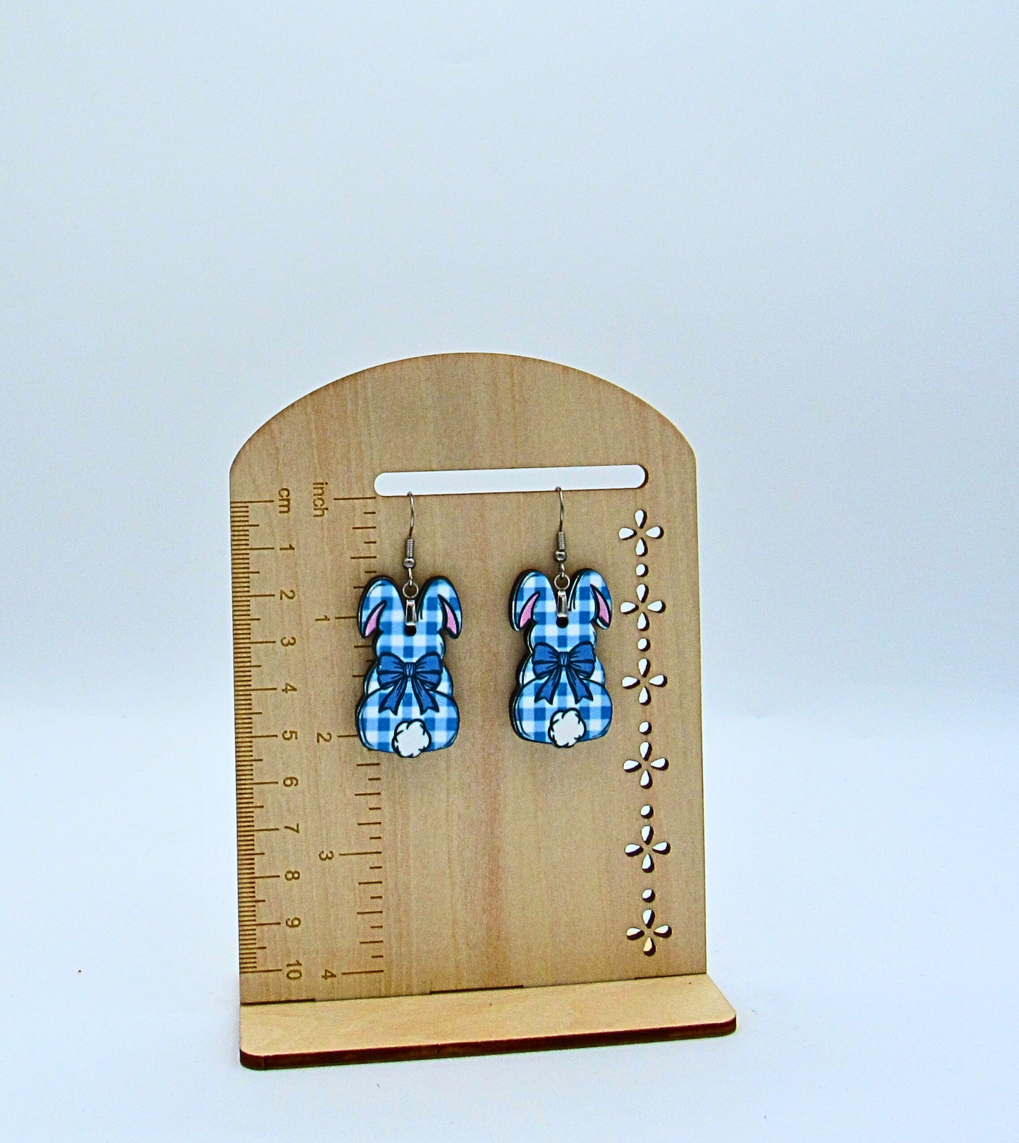 MDF- Sitting Bunny Shaped Sublimated Earrings 1.5 inch