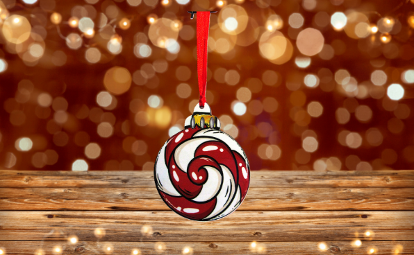 Round Christmas Bulb Shaped Sublimated Ornament