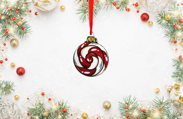 Round Christmas Bulb Shaped Sublimated Ornament