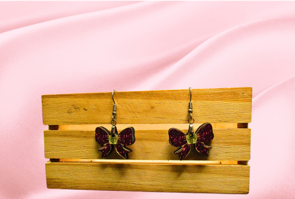MDF-Bow Shaped Sublimated Earrings 1 inch