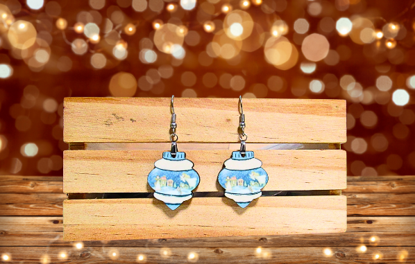 MDF-Vintage Bulb Shaped Sublimated Earrings 1 inch