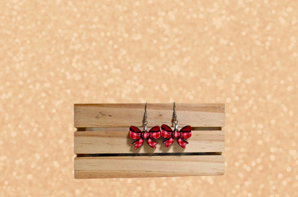 MDF-Bow Shaped Sublimated Earrings 1 inch