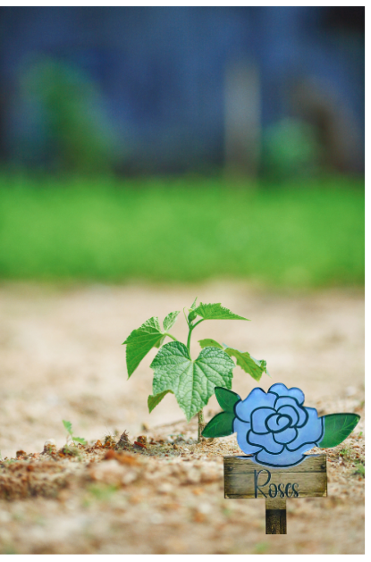 Acrylic-Rose with Sign Shaped Sublimated Plant Stake