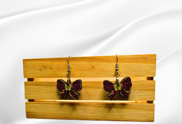 MDF-Bow Shaped Sublimated Earrings 1 inch