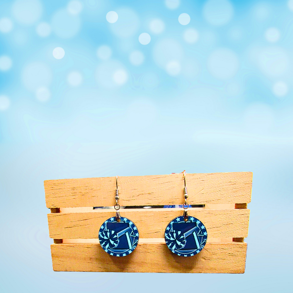 MDF-Round Shaped Sublimated Cheer Themed Earrings 1 inch