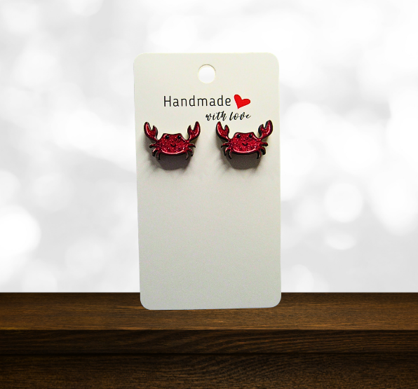 MDF- Crab Shaped Sublimated Stud Earrings