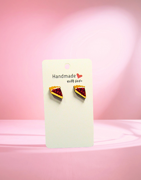MDF-Pie Slice Shaped Sublimated Stud Earrings