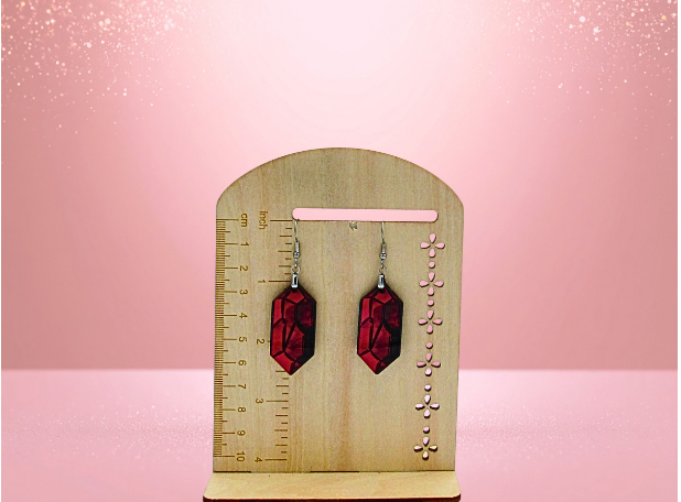 MDF- Chubby Gemstone shaped Sublimated Earrings 1.5 inch