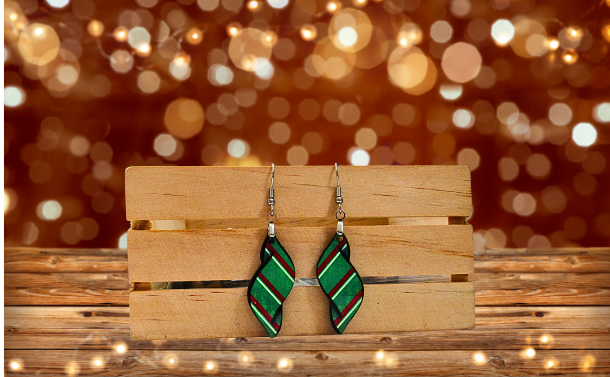 New Swirl Shaped Sublimated MDF Earrings 1.5 inch