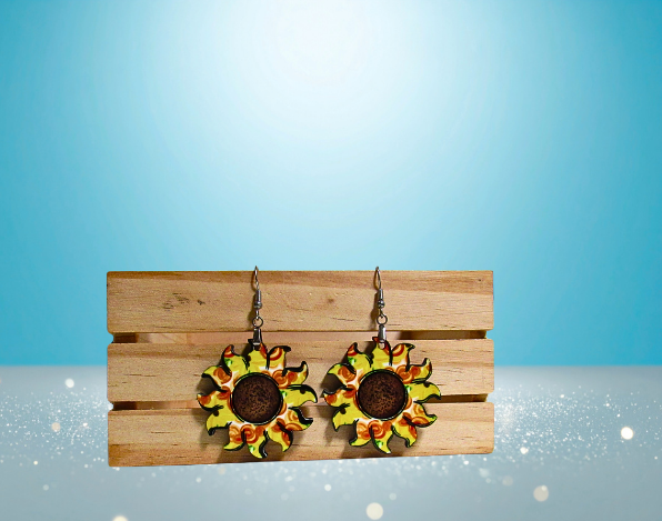 MDF-Sun Shaped Sublimated Earrings 1.5 inch