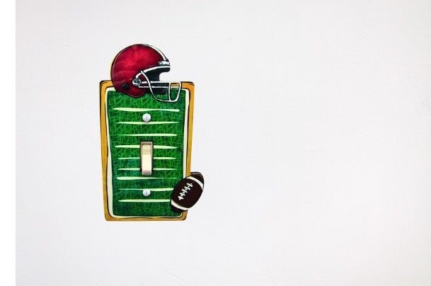 MDF- Football Field Shaped Sublimated Switch Plate