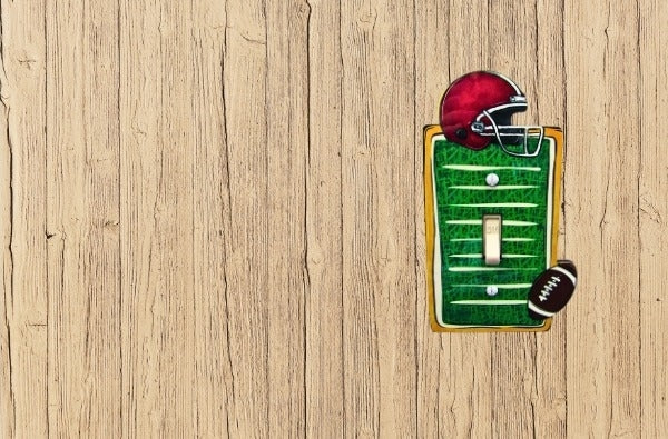 MDF- Football Field Shaped Sublimated Switch Plate