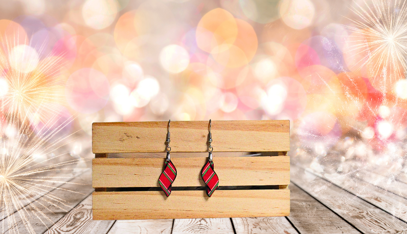 New Swirl Shaped Sublimated MDF Earrings 1 inch