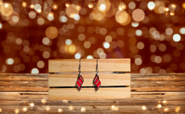 New Swirl Shaped Sublimated MDF Earrings 1 inch