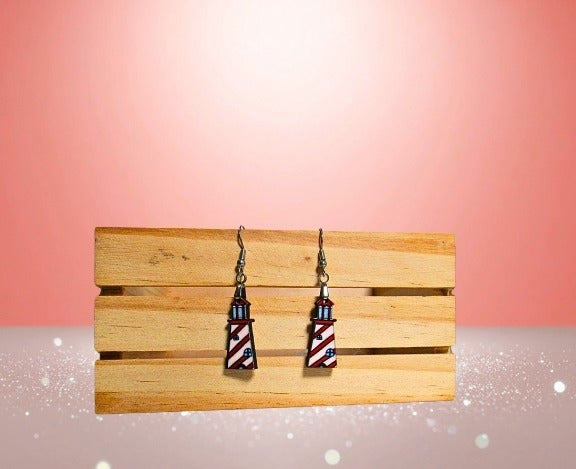 MDF-Lighthouse Shaped Sublimated Earrings  1 Inch.