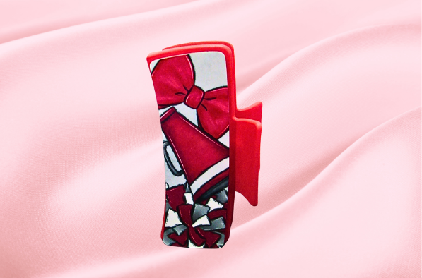 MDF-Large Sublimated Hair Claw Clip Cheer Themed
