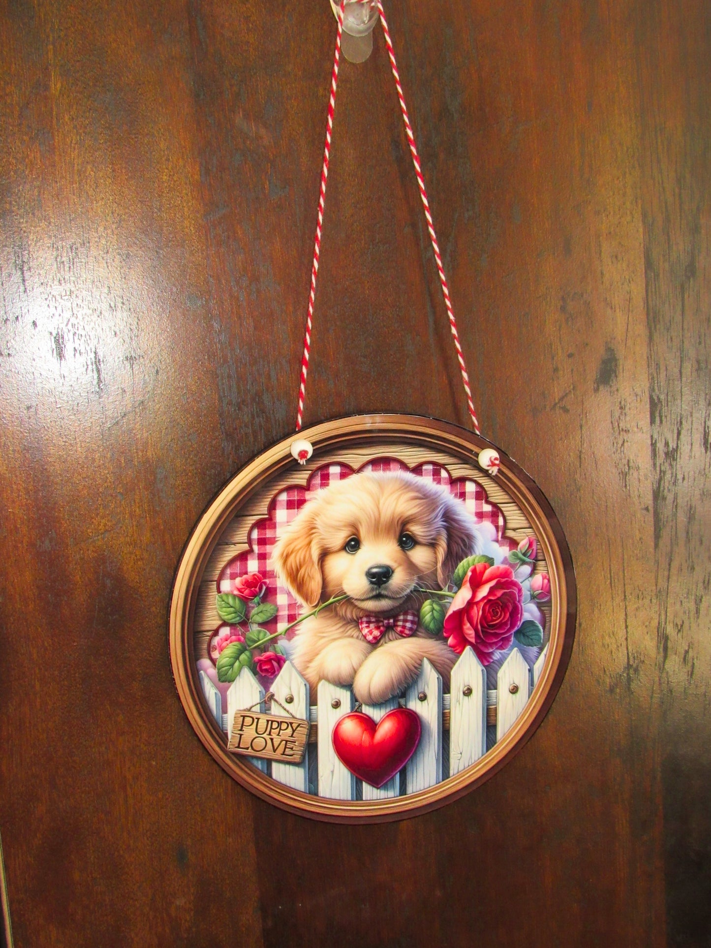 "Puppy Love" Round Sublimated Door Hanger