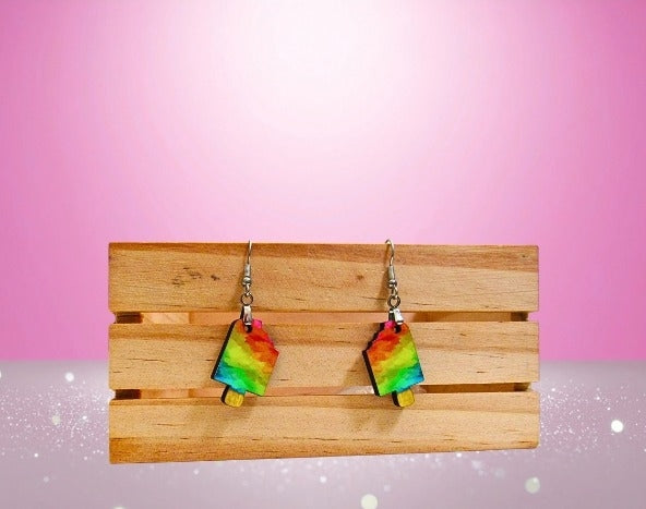 MDF-Popsicle  Shaped Sublimated Earrings 1 inch