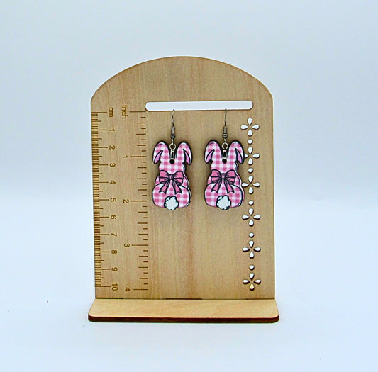 MDF- Sitting Bunny Shaped Sublimated Earrings 1.5 inch
