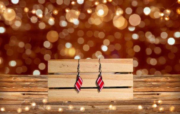 New Swirl Shaped Sublimated MDF Earrings 1 inch