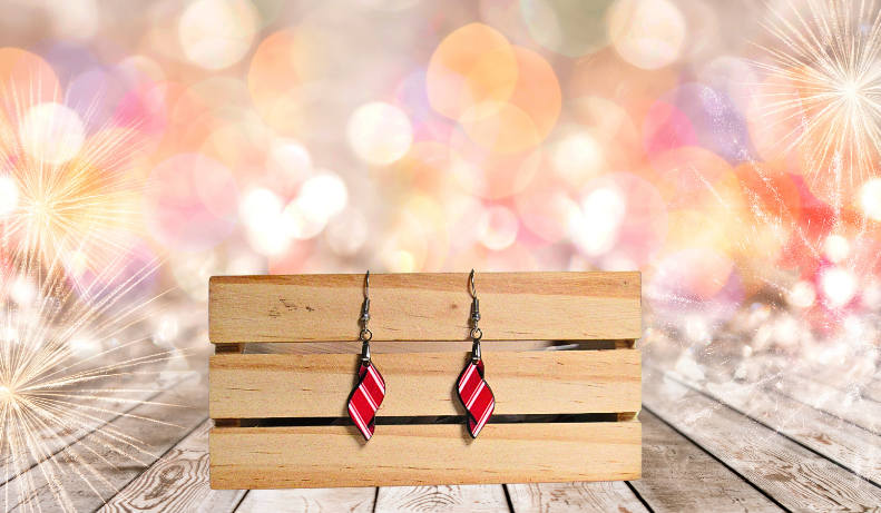 New Swirl Shaped Sublimated MDF Earrings 1 inch