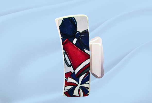 MDF-Large Sublimated Hair Claw Clip Cheer Themed