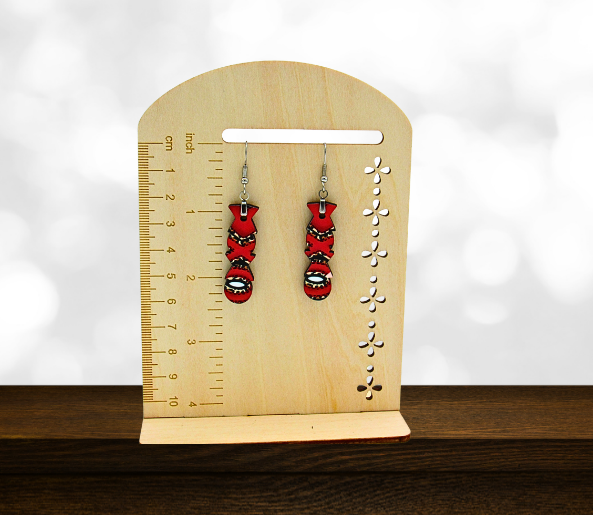 MDF-XXO  Shaped Sublimated Earrings 1.5 inch