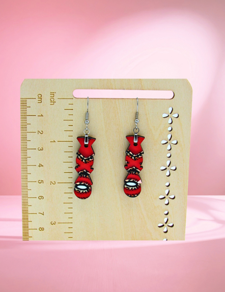 MDF-XXO  Shaped Sublimated Earrings 1.5 inch