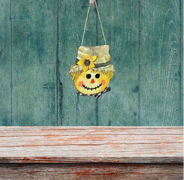 Scarecrow Head Shaped Sublimated Door Hanger