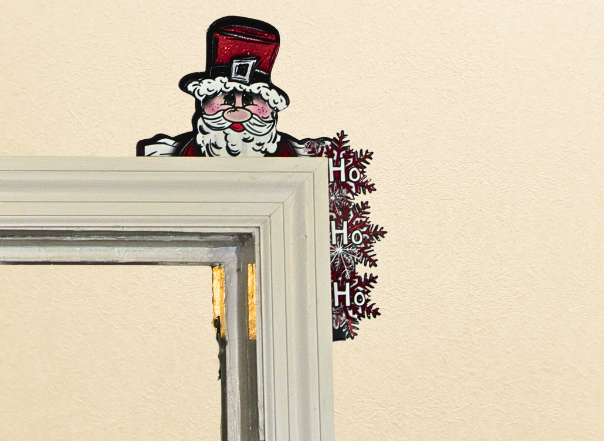Santa  Shaped Sublimated Corner Sitter Sublimated