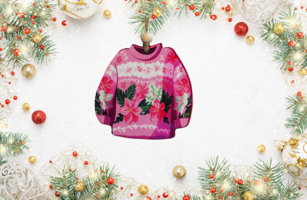 Sweater Shaped Sublimated Ornament