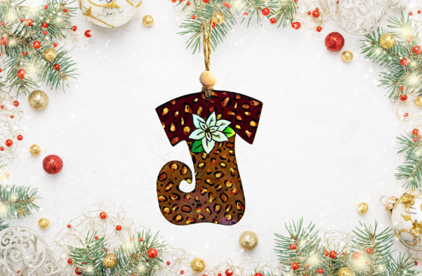Elf Stocking Shaped Sublimated Ornament